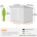 Outsunny Outdoor Storage Shed, 7.5 X 4.3ft Metal Garden Shed, Green