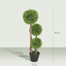HOMCOM Artificial Plants Boxwood Ball Topiary Trees Set Of 2 Indoor Outdoor