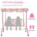 Outsunny Kids 2 Seater Garden Swing Chair  - Pink