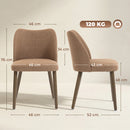 HOMCOM Dining Chairs Set of 2, Kitchen Chairs with Padded Seat, Curved Back