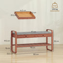 HOMCOM Shoe Bench with 2 Drawers Cushioned Seat 105 cm