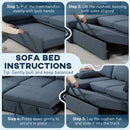 HOMCOM Corner Sofa Bed, L Shaped Sofa with Storage Chaise, USB Ports, Blue