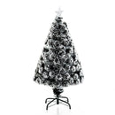 Christmas Time 4ft 120cm Green/White Artificial Christmas Tree W/ Prelit LED Lights-Multicolor