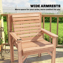 Outsunny Wood Garden Chair Outdoor Dining Chair with Curved Seat, Natural