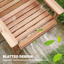 Outsunny Wood Garden Chair Outdoor Dining Chair with Curved Seat, Natural