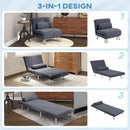 HOMCOM Single Folding 5 Position Convertible Sleeper Chair Sofa Bed