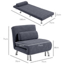 HOMCOM Single Folding 5 Position Convertible Sleeper Chair Sofa Bed