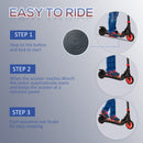 HOMCOM Folding Electric Scooter with Rear Wheel Brake, Red