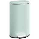HOMCOM Slim Rectangular Pedal Bin With Soft-Close Lid, 30L Kitchen Bin Green