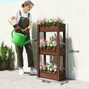 Outsunny Tiered Wooden Raised Planter, Raised Garden Bed on Legs