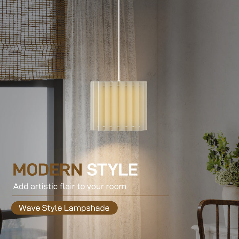 HOMCOM Linen Pendant Light, E27 Lampshade For Living Room, Bedroom