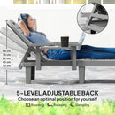 Outsunny Set of 2 Resin Reclining Sun Loungers for Garden