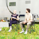 Outsunny Set Of 2 Padded Folding Picnic Chairs With Cooler Bag