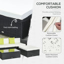 Outsunny Rattan Sofa Set with Coffee Table - Black