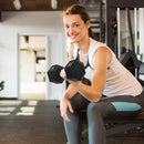 HOMCOM Rubber Hex Dumbbell Portable Hand Weights For Home Gym