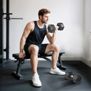 HOMCOM Rubber Hex Dumbbell Portable Hand Weights For Home Gym