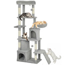 PawHut 170 Cm Cat Tree, Large Cat Tower With 7 Scratching Posts, Light Grey