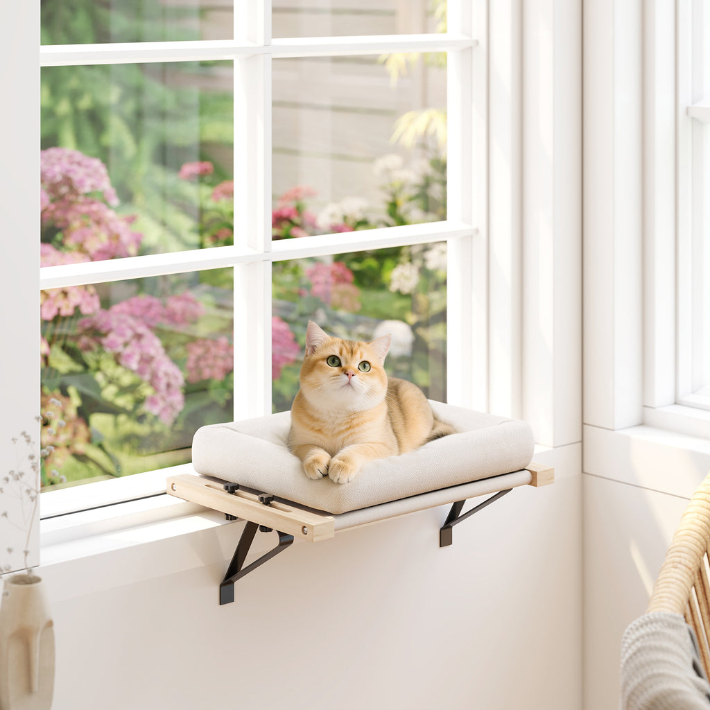 Cat Radiator Hamock PawHut Cat Radiator Bed, Adjustable Hanging Cat Hammock with Cushion,