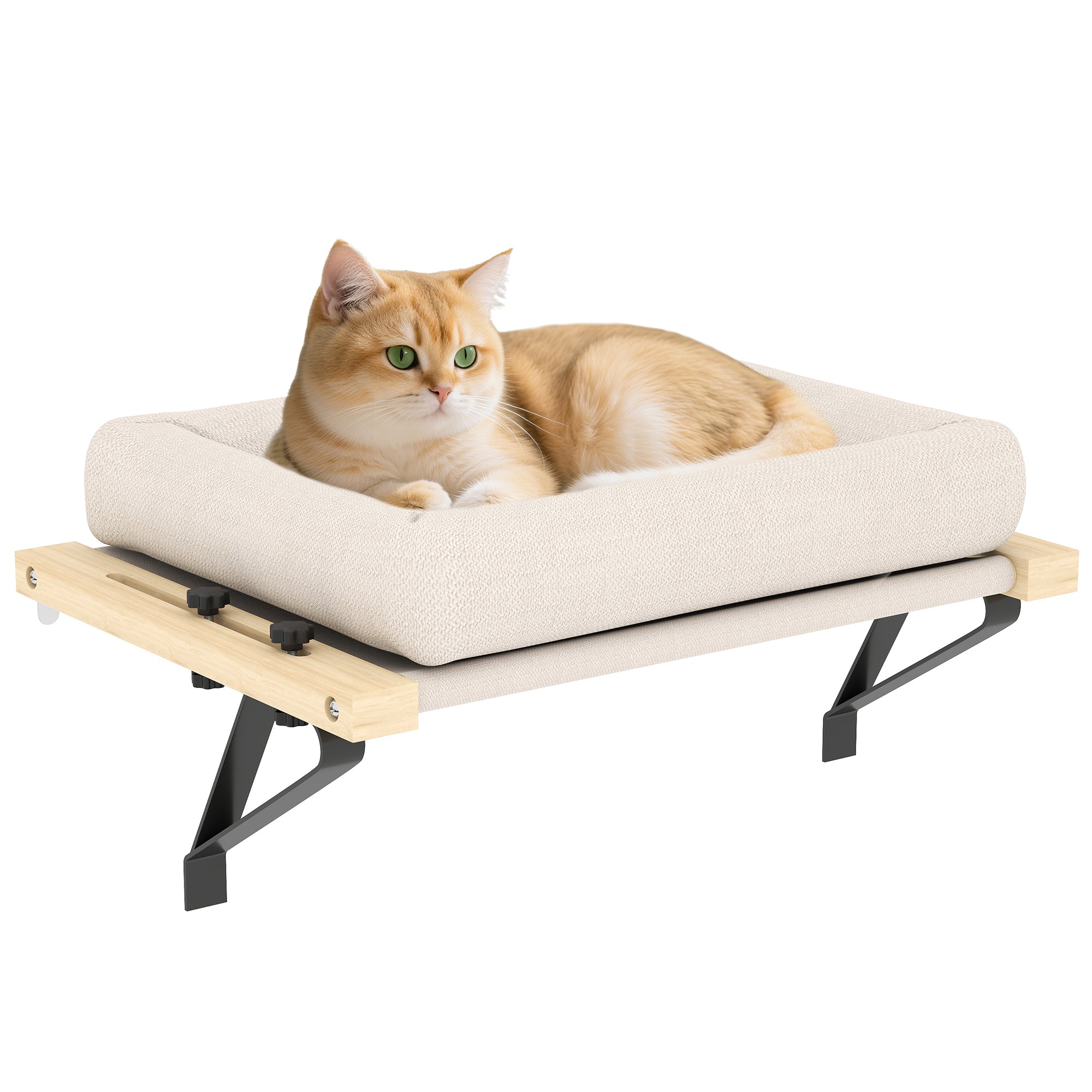 PawHut Cat Radiator Bed, Adjustable Hanging Cat Hammock with Cushion,