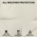 Outsunny Outdoor Chair Seat Cushions Set of 2, Garden Chair Cushions, Cream