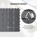 Outsunny Interlocking Decking Tiles, Interlocking Patio Paving Slabs, Grey