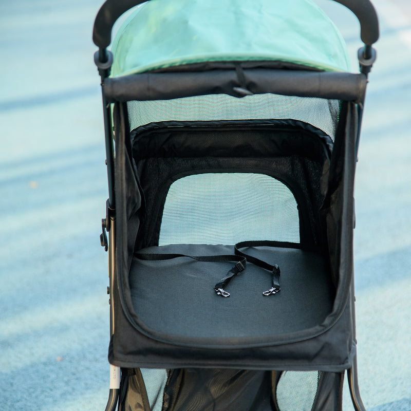 PawHut Dog Stroller For XS Dogs, S Dogs, Cats With Rain Cover