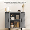 HOMCOM Modern Sideboard With 2 Sliding Doors Tambour Kitchen Cupboard Grey