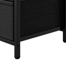 Black Bedside Table With Charging Station And LED Lights