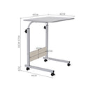 Height Adjustable Mobile Table Overbed Desk With Wheels