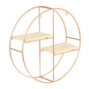 Livingandhome Gold Wall Hanging Storage and Display Decorative Shelf