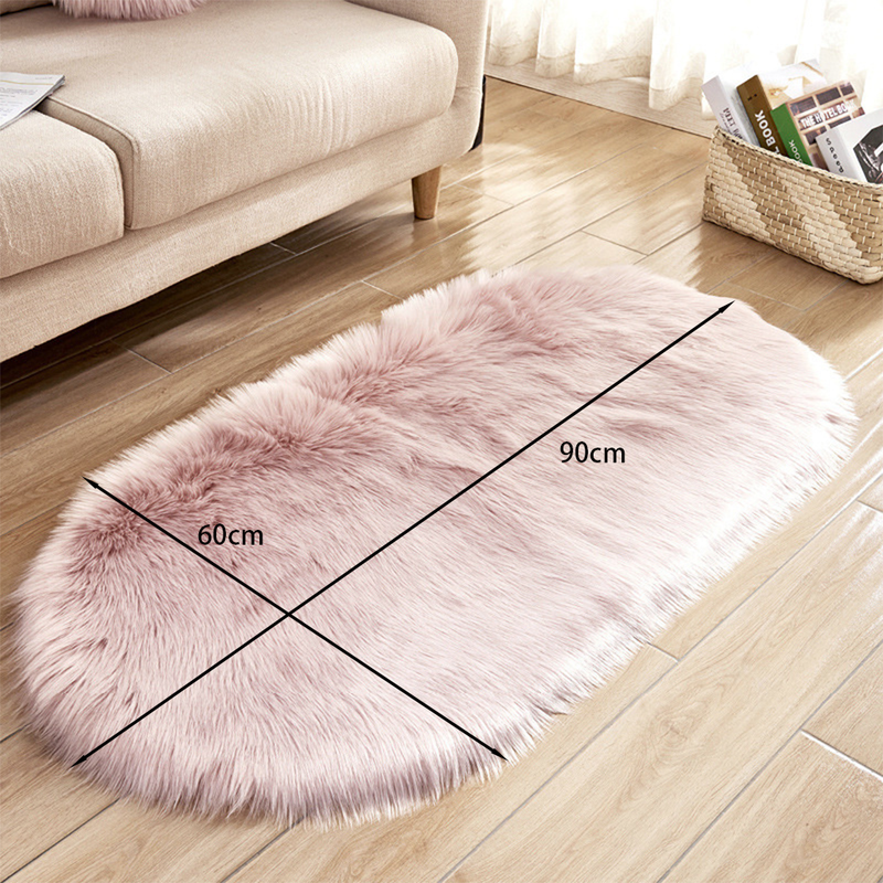 Lifeideas Oval Pink Plush Shaggy Rug