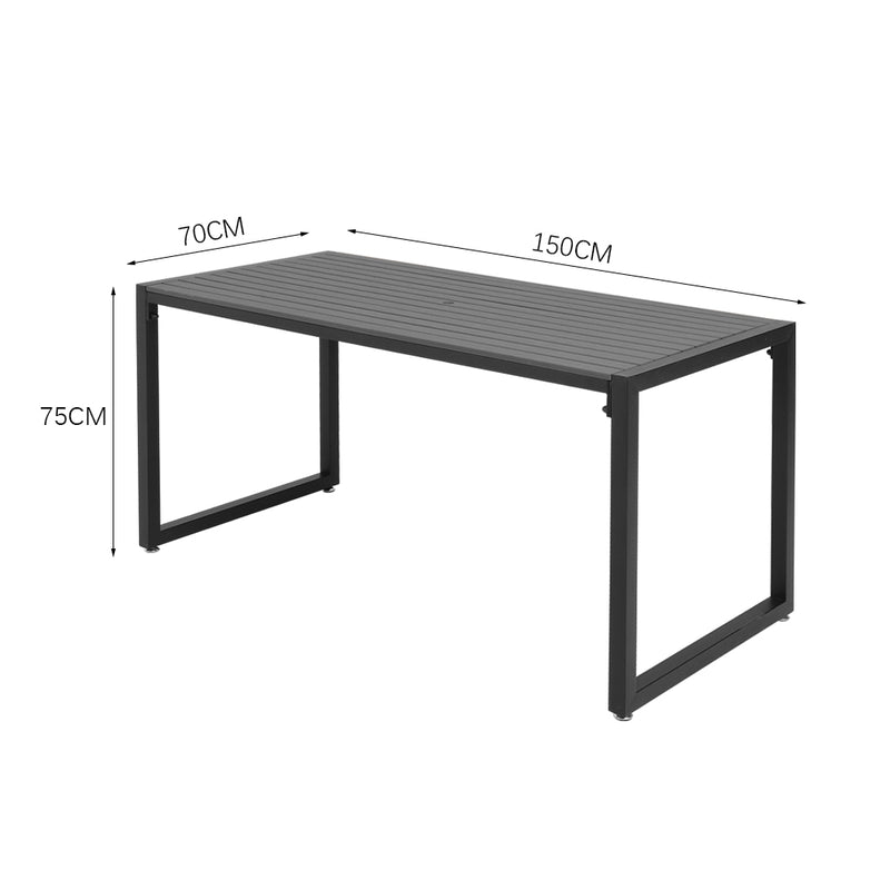 Breeins Patio Table Bench Set with Parasol Hole