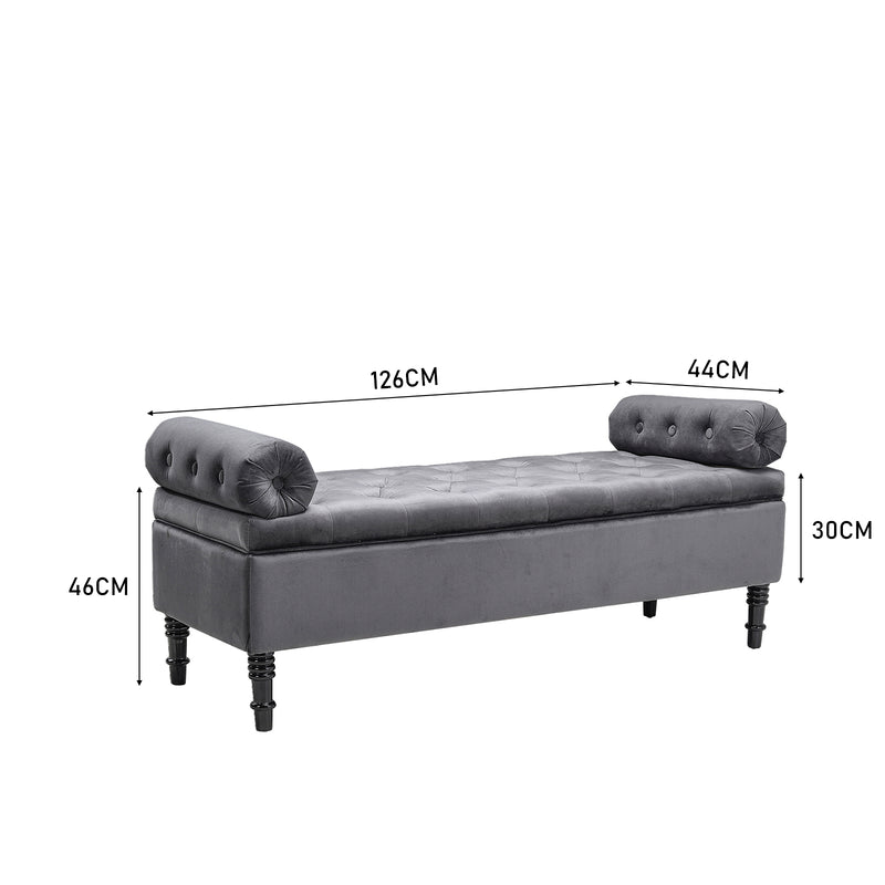 Livingandhome Flip Top Storage Bench with Side Arms