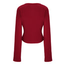 V-Neck Twist Front T-shirt with Long Bell Sleeves