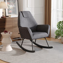 Livingandhome Modern Velvet Rocking Chair