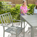 Outsunny 7 Pieces Garden Furniture Set With Stackable Chairs, Light Grey