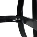 Garden Sanctuary Metallic and Tempered Glass Garden Table with Parasol Hole Outdoor