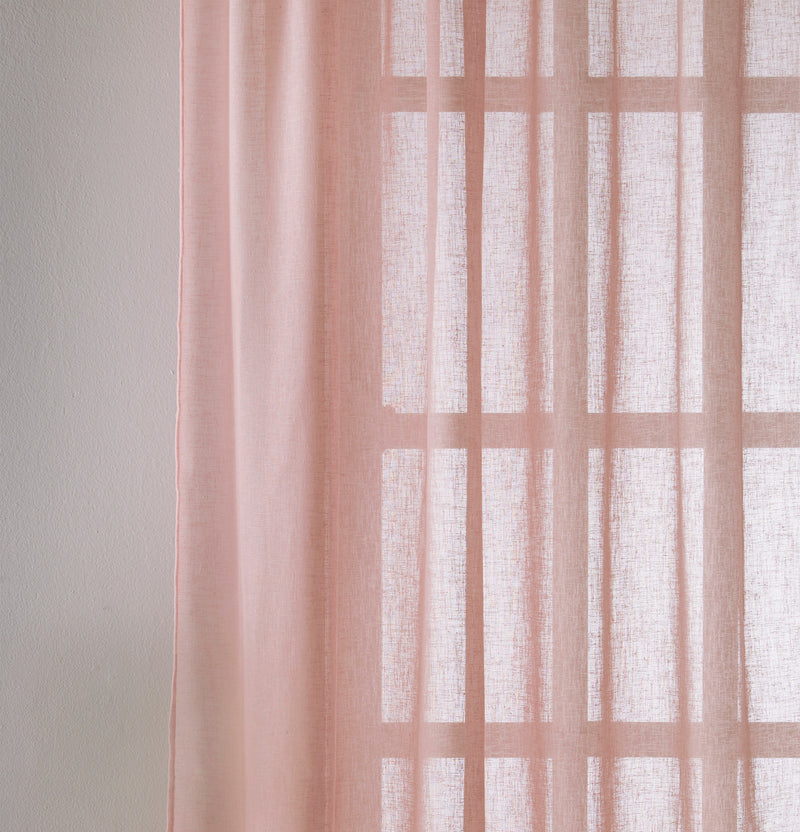 Eden Blush Pink 100% Recycled Plain Voile Panel - Pair