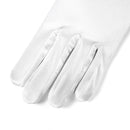 Elegant Short Satin Gloves White