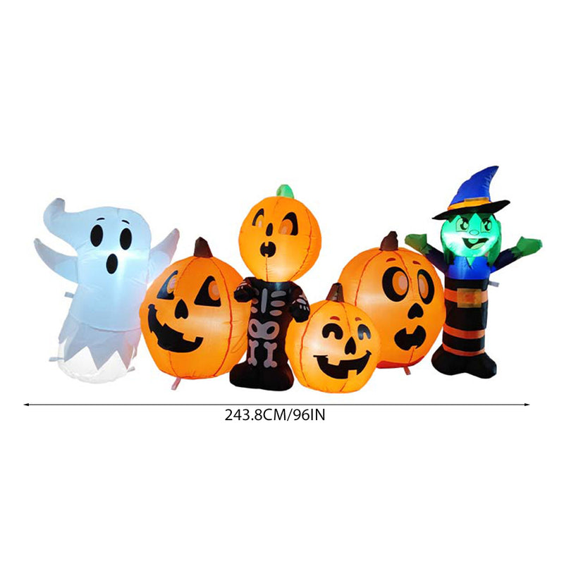 Lifeideas 8ft Halloween Inflatable Pumpkin Outdoor Decoration with Witch & Ghost