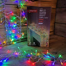 960 LED 12.4m Premier Cluster Indoor Outdoor Multi Function Mains Operated Christmas Lights with Timer on Clear Cable in Multicoloured