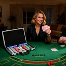 SPORTNOW 400-Piece Poker Chips Set, Texas Holdem Poker Set With Case, Mat