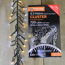 720 LED 9.3m Premier Clusterbrights Indoor Outdoor Multifunction Mains Operated Christmas Cluster Lights with Timer in Cool & Warm White Mix