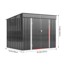 4*8FT/6*8FT Outdoor Galvanized Steel Storage Shed with Dual Doors