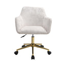Livingandhome Velvet Upholstered Home Office Swivel Task Chair with Flared Arms