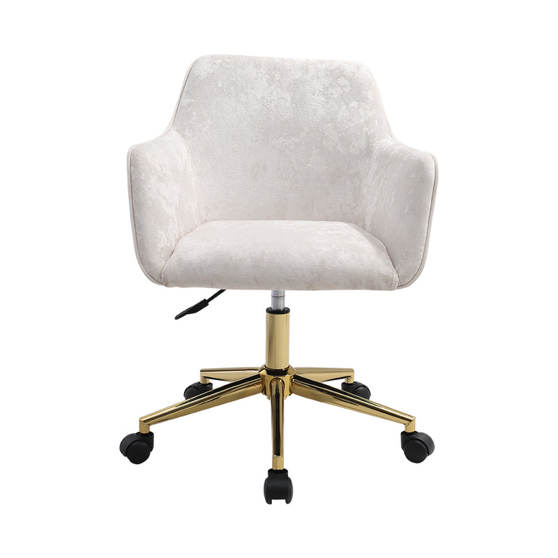 Livingandhome Velvet Upholstered Home Office Swivel Task Chair with Flared Arms
