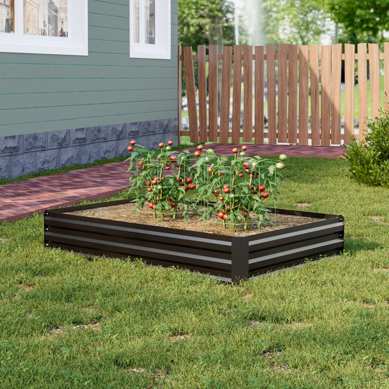 Livingandhome Galvanized Steel Raised Garden Bed Planter Box