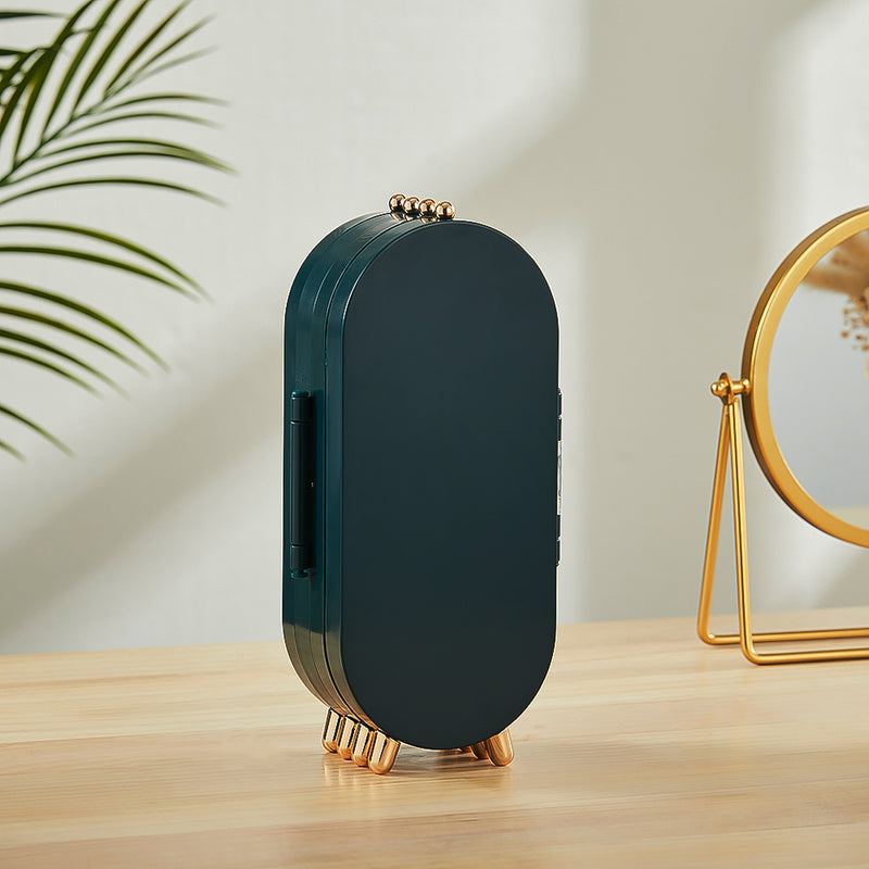 Sheonly Portable Dustproof Jewellery Box with Mirror