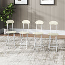 Livingandhome Compact Wooden Folding Chair with Metal Legs Set of 4