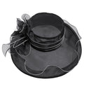 Floral Organza Wide-brim Sun Hat